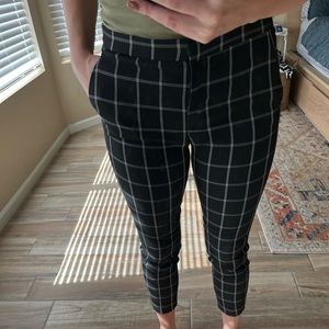 Zara High-Waisted Plaid Dress Pants